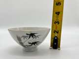 Set of 3 Vintage Japanese Porcelain Rice Bowls Bamboo Gold Trim 1 Repaire - Image 4
