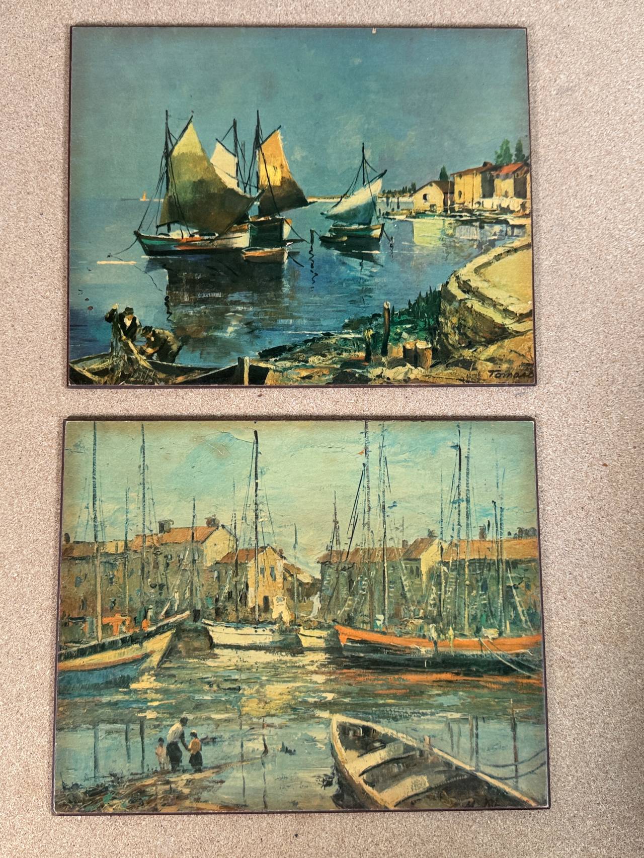 Tornai Vintage Harbor Scene Wood Prints
