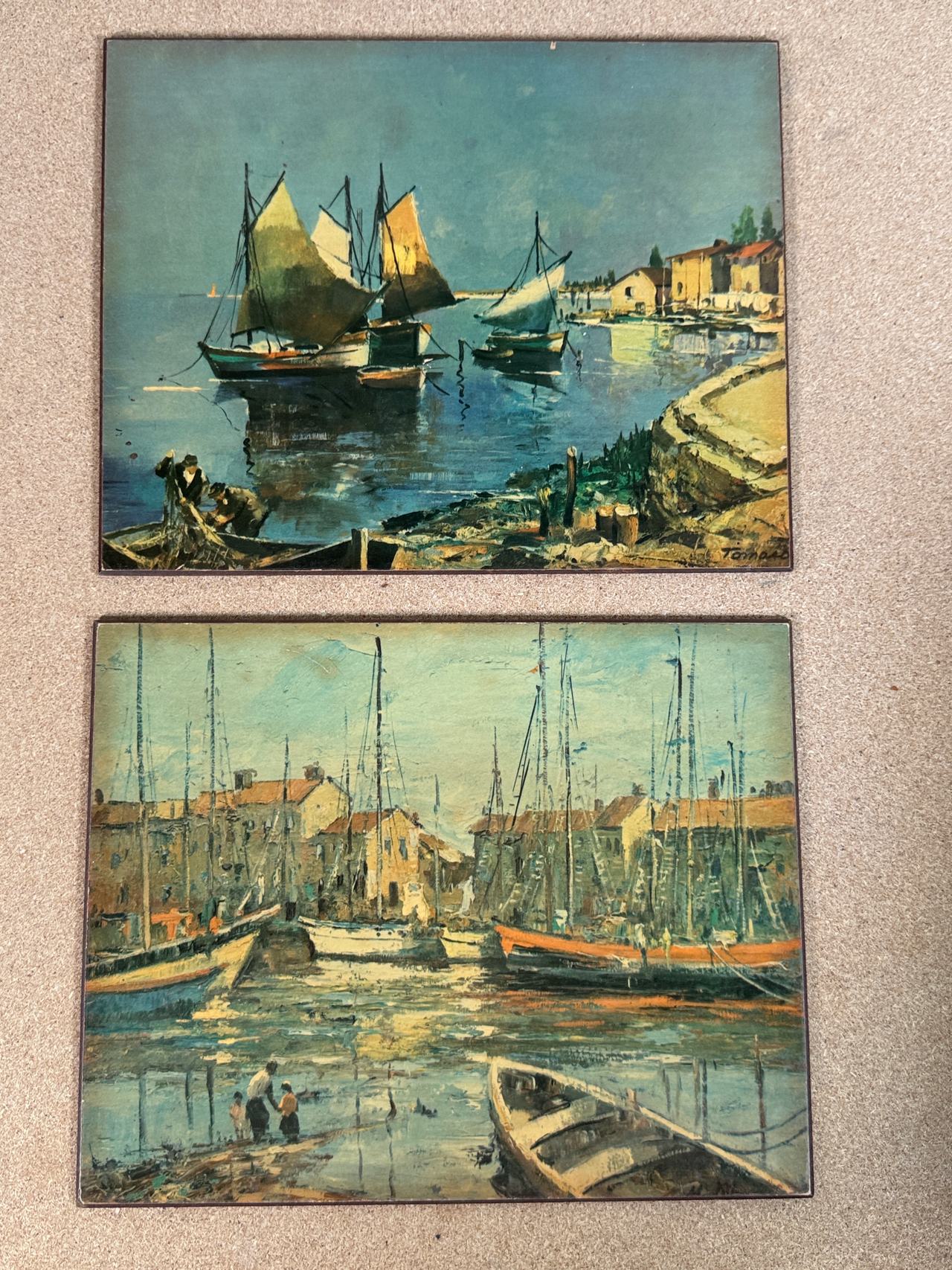 Tornai Vintage Harbor Scene Wood Prints