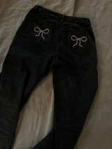 Black Denim Shorts with Bow Embroidery 
Size L - Image 2