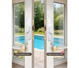 Aluminum Sliding Glass Patio Door White Handle Set WITHOUT Mortise Lock - Image 5