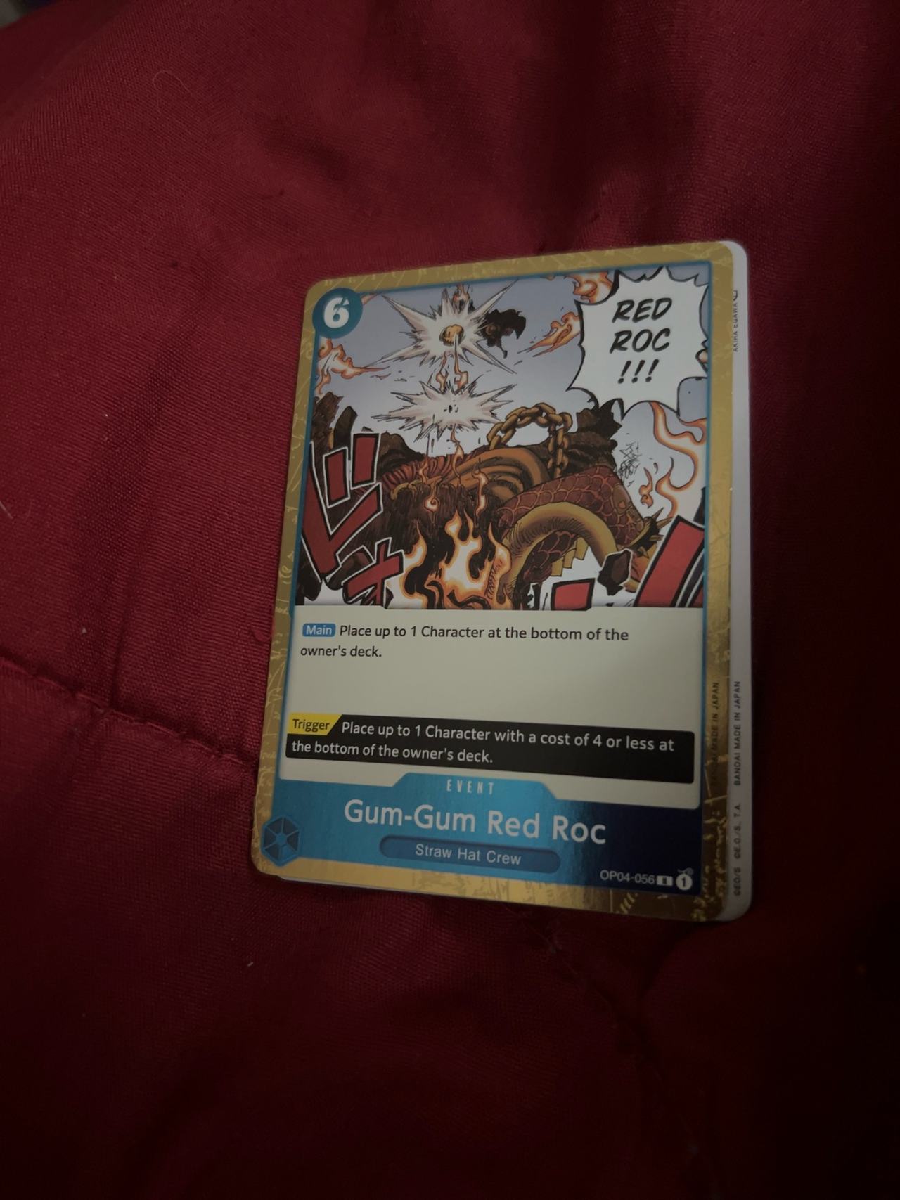 One Piece TCG Gum-Gum Red Roc OP04-056 Foil Rare