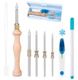 Punch Needle Kit with Storage Box,Adjustable Punch Needle Tool with1.6mm Blue - Image 1