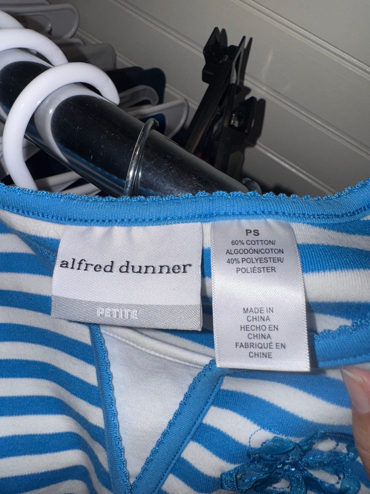 Alfred Dunner Petite Striped Top
