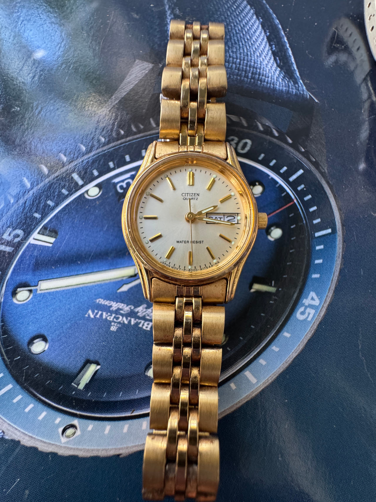 Citizen Quartz Day-Date Gold Tone Ladies Watch