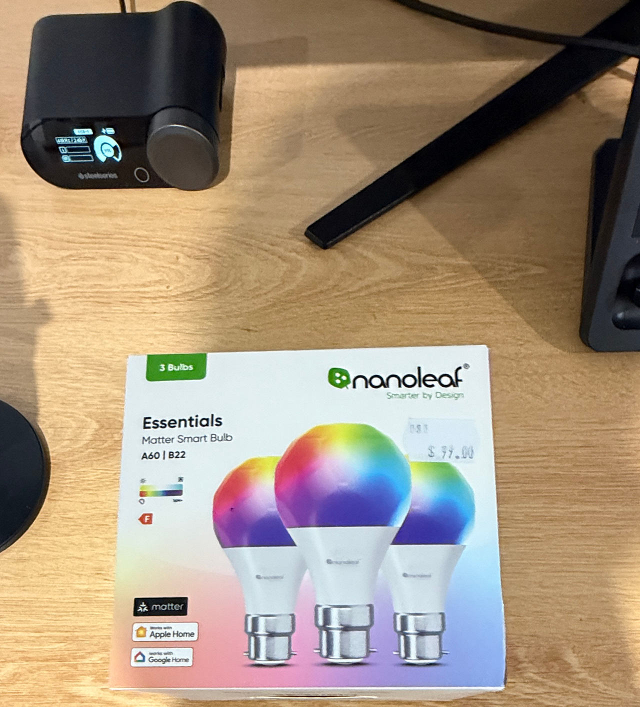 Nanoleaf Essentials Matter Smart Bulb A60 B22 (3 Pack)