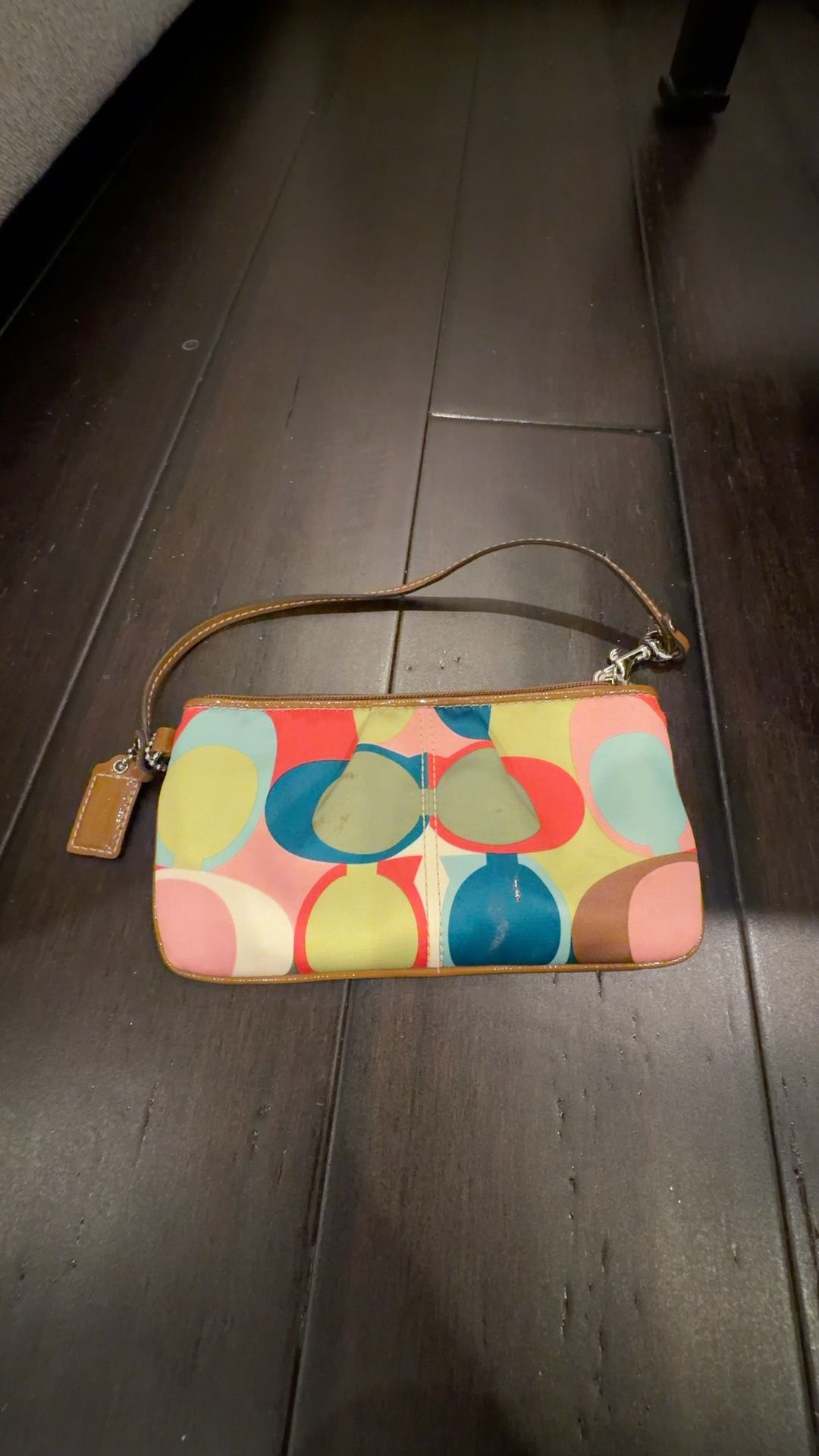 Coach Multicolor Wristlet Bag Purse 