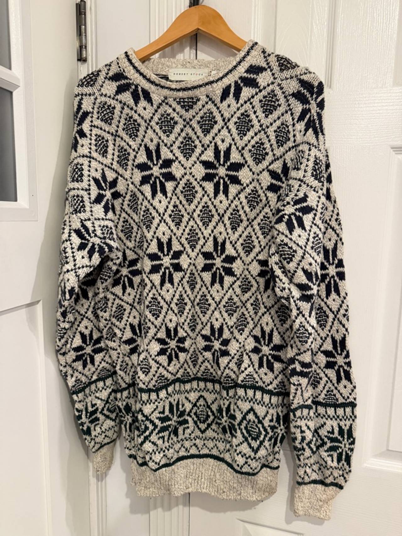 Robert Stock Vintage Snowflake Sweater Large 