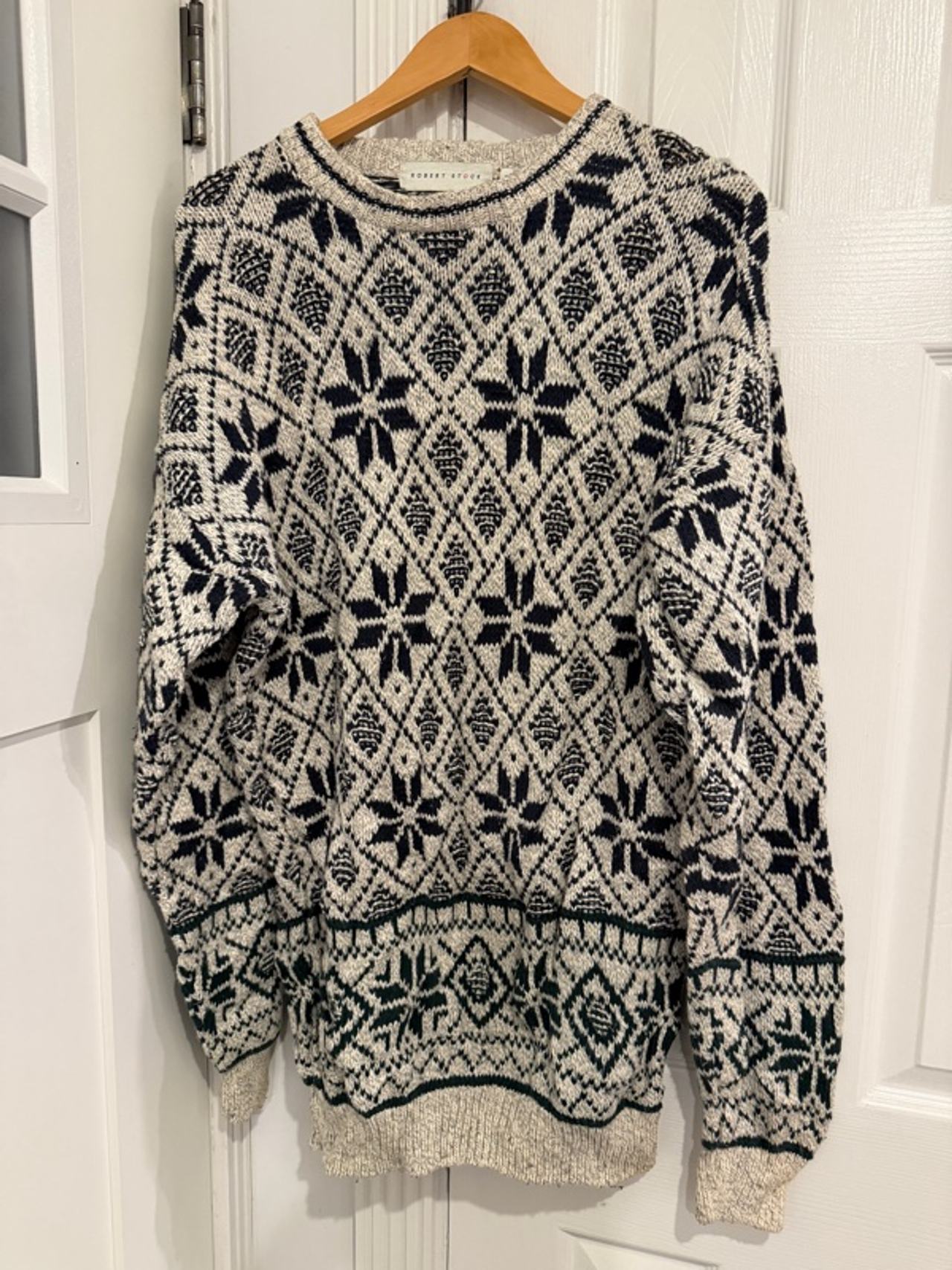 Robert Stock Vintage Snowflake Sweater Large 