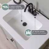 Foxglade 31 in. Single Sink Light Gray Bath Vanity with White Cultured Marble To - Image 3