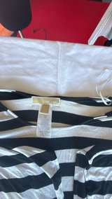 Michael Kors Striped Cold Shoulder Top with Gold Hardware - Image 3
