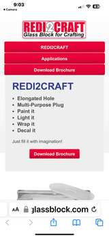 Redi2Craft 8x8x3 Clear Glass Craft Block - Image 2