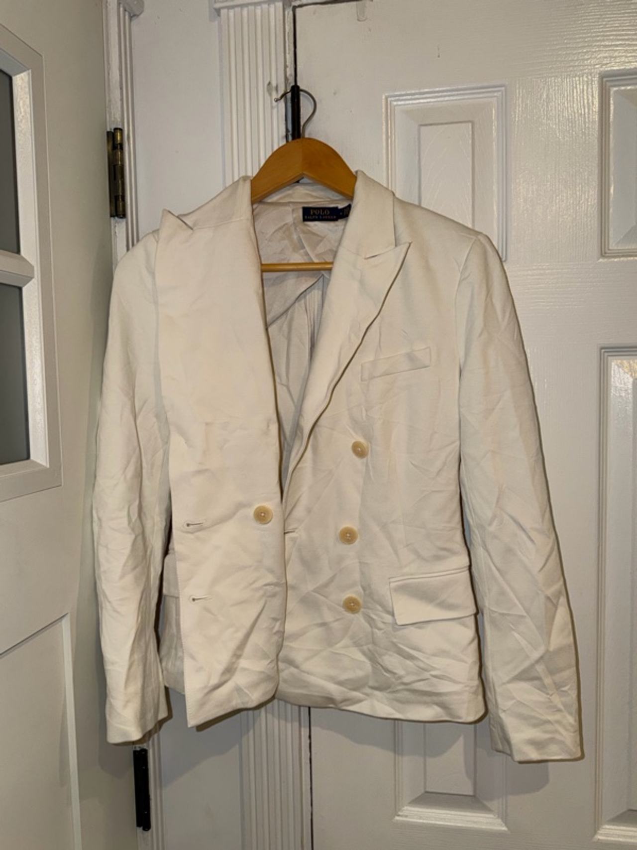 Ralph Lauren Polo Women's Linen Blazer Beige Size 4 