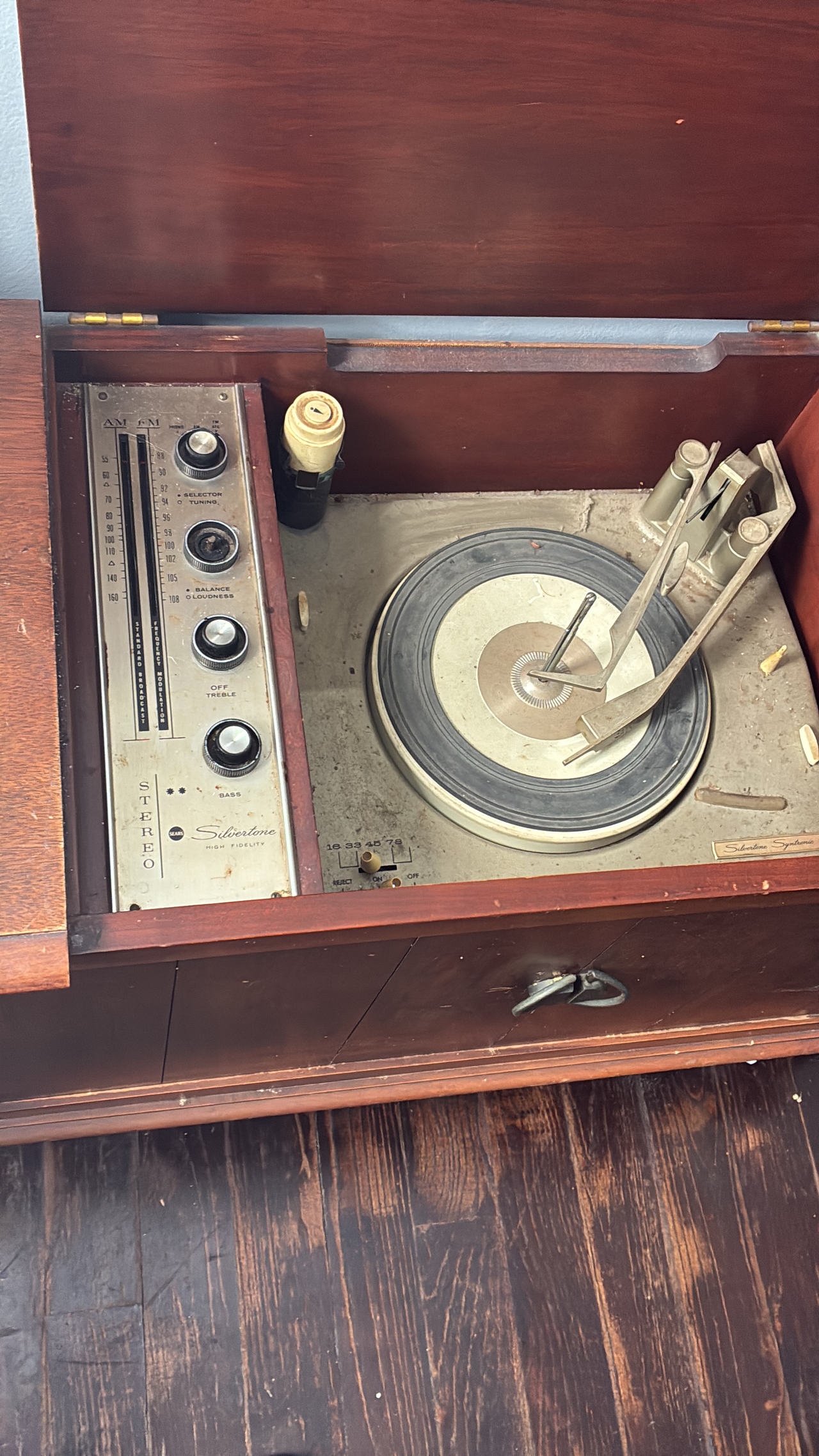 Silvertone Stereo Console Record Player