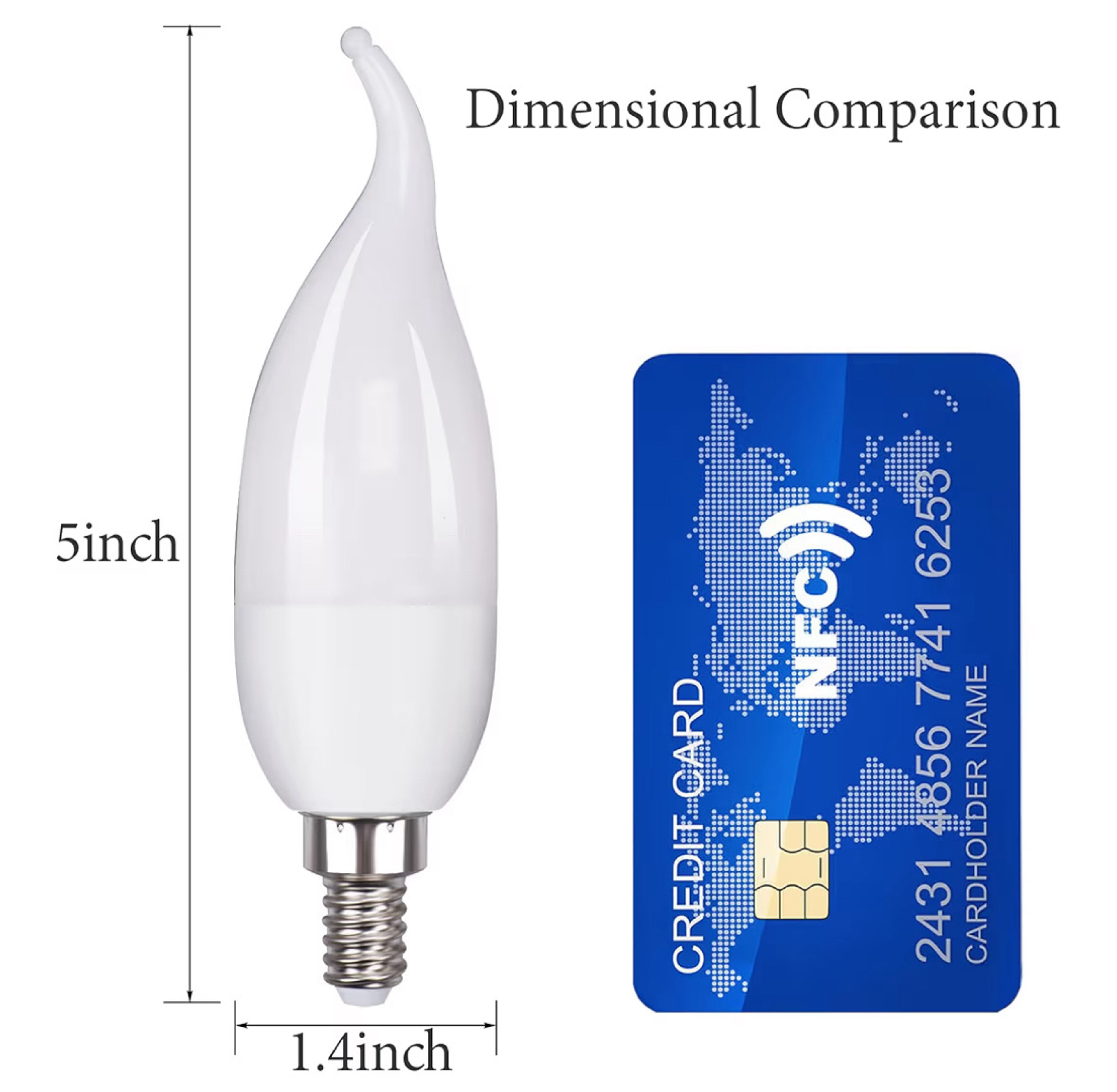 E12 3 Mode LED 1800k Candelabra Flame Light Bulbs 4 Pack, 2.0W Warm White - Image 9