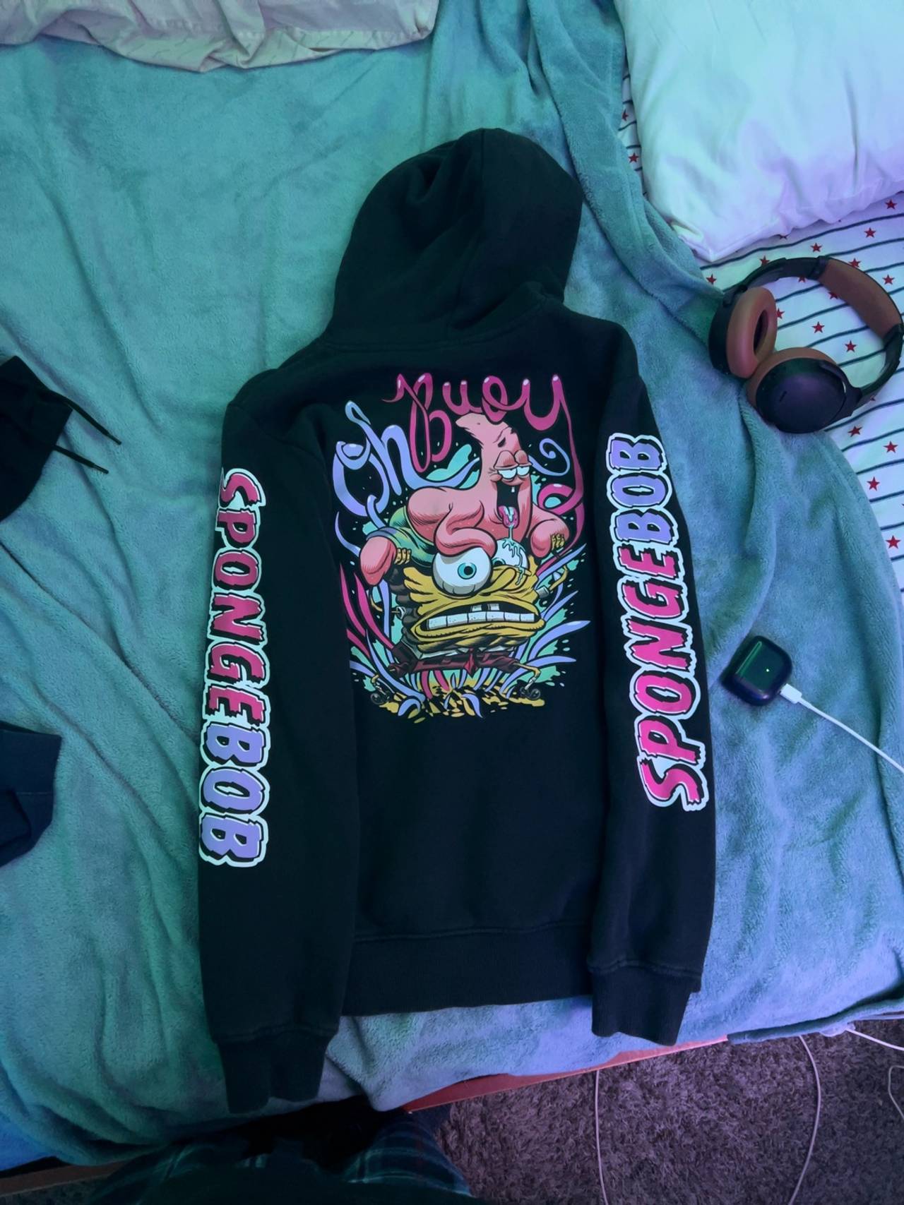 H&M Divided SpongeBob Oh Buoy Graphic Black Hoodie
