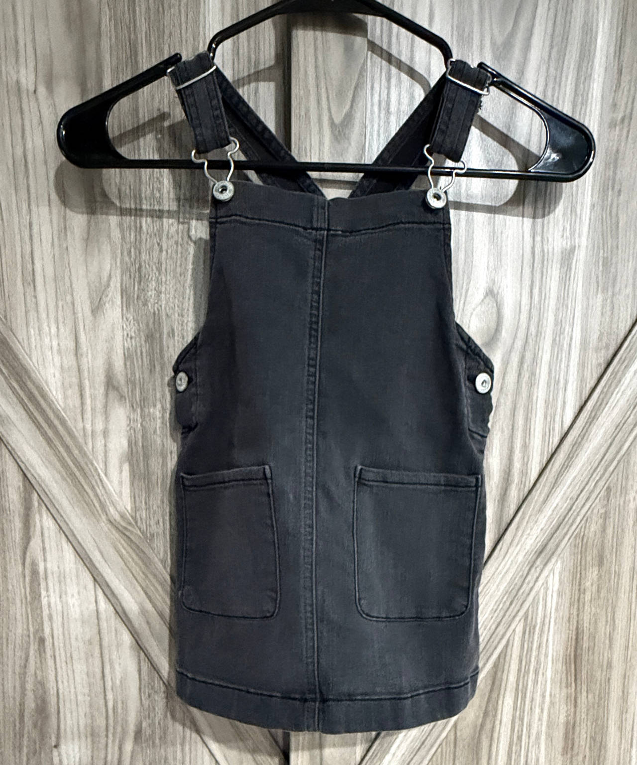 Osh Kosh Girls Black Denim Overall Pinafore Dress size 3T
