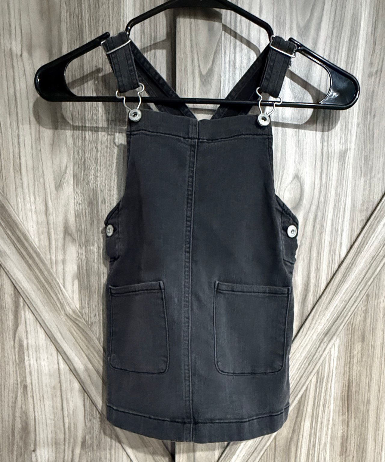 Osh Kosh Girls Black Denim Overall Pinafore Dress size 3T