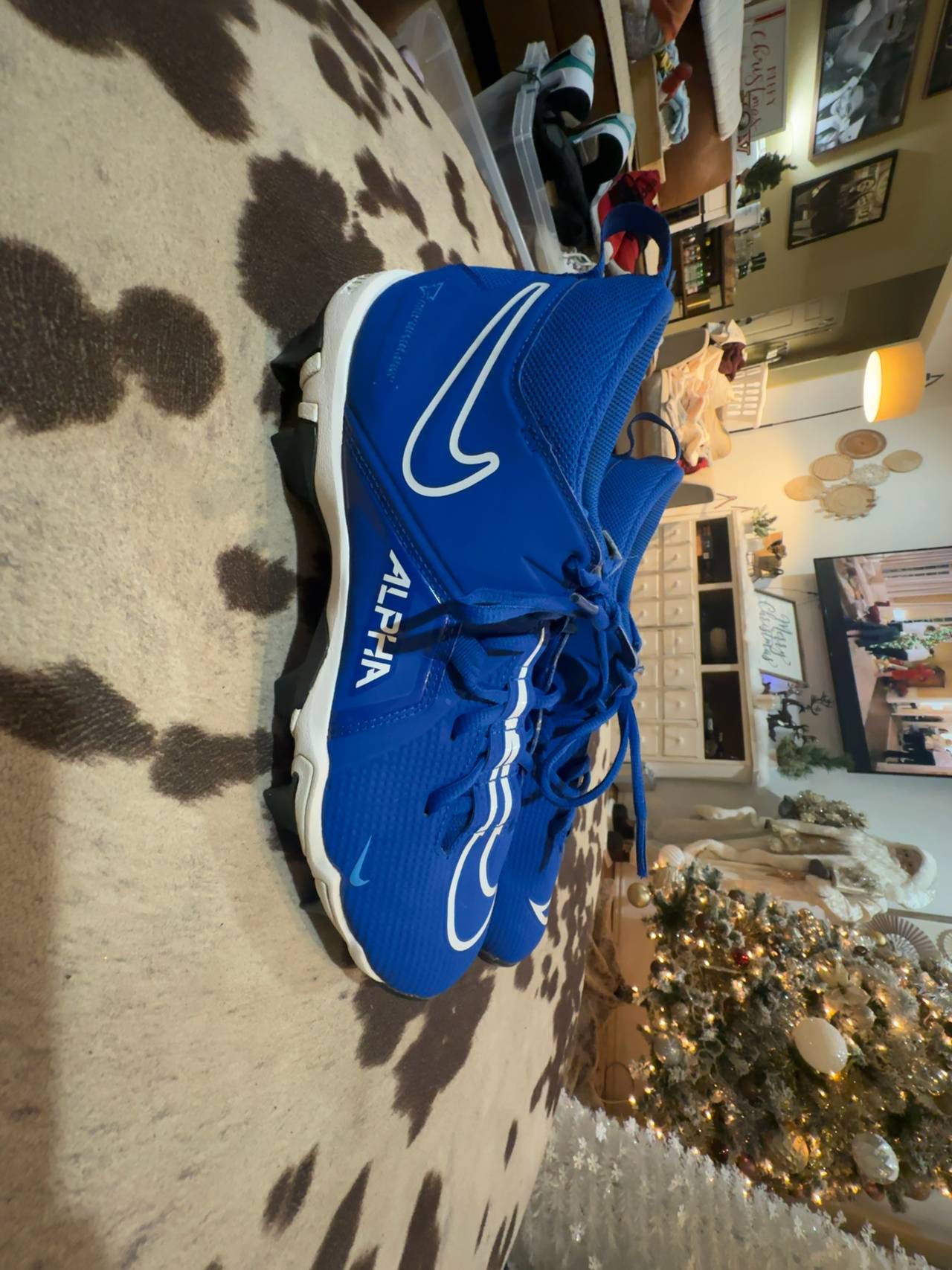 Nike Alpha Menace 3 Football Cleats Royal Blue/White Mens size 10