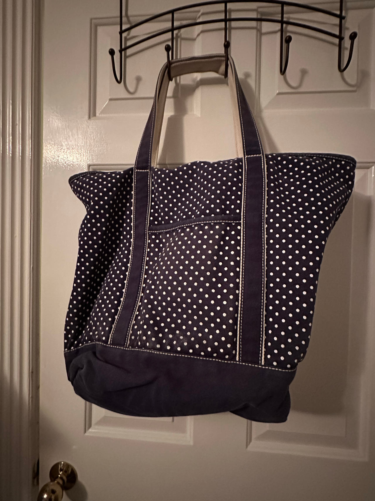 L.L.Bean Boat and Tote Polka Dot Canvas Bag