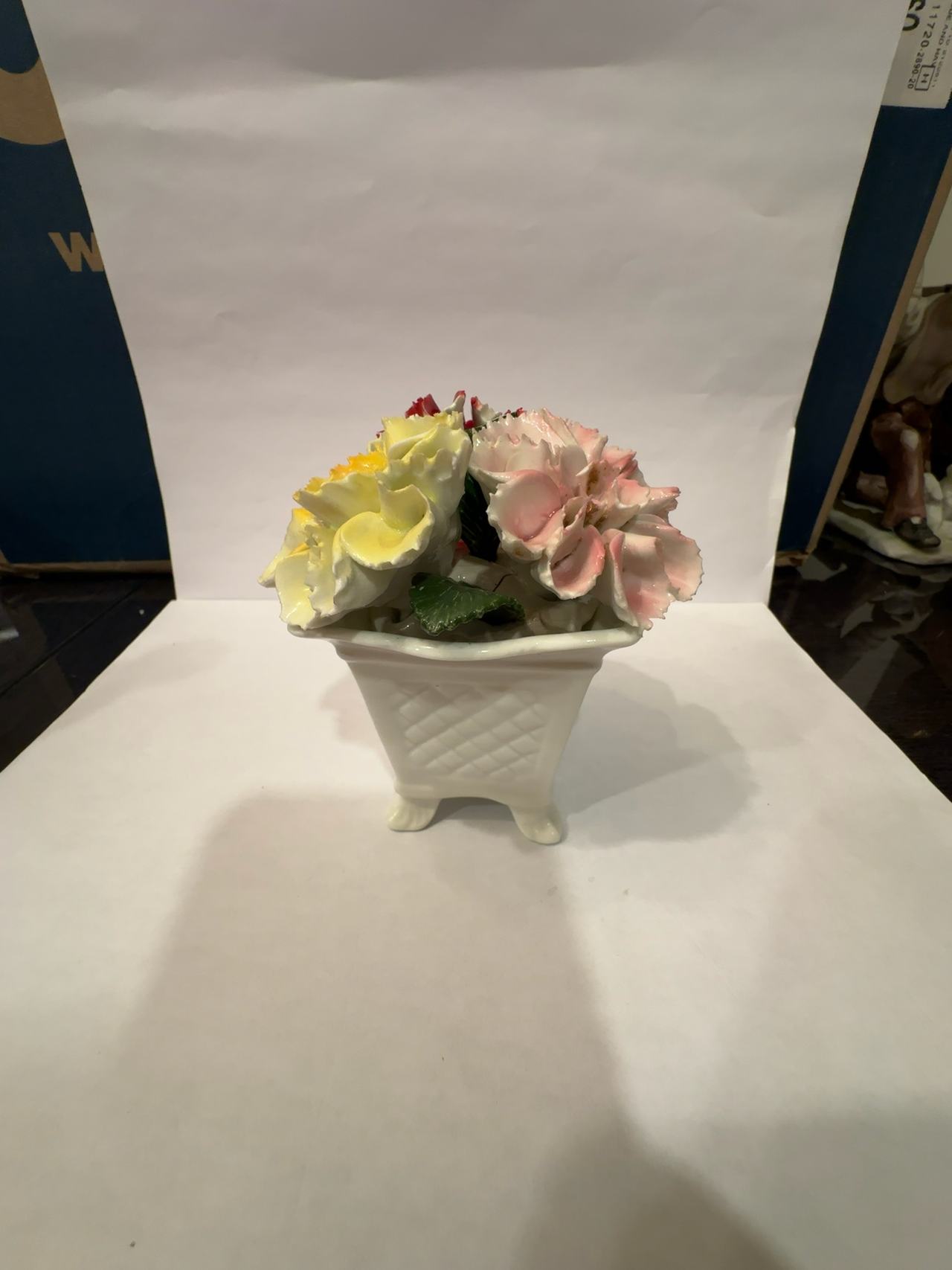 Thorley Staffordshire Bone China Flower Bouquet in Basket