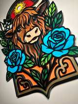 Handmade Highland Cow Wooden Wall Art - Image 5