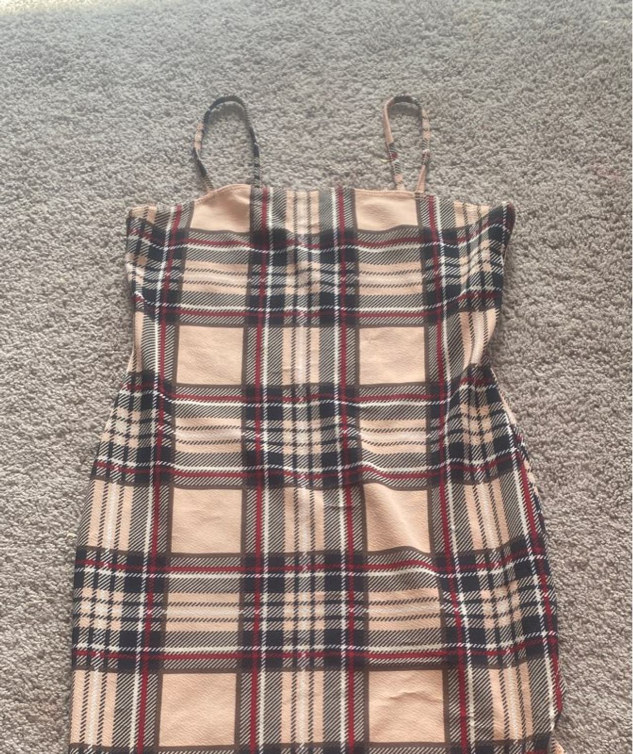 Plaid Spaghetti Strap Bodycon Dress