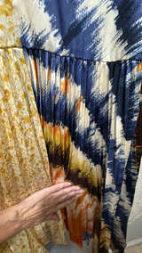 AMUR Milan Pleated Midi Dress Terra Cotta Tie Dye Stripe: 6 - Image 3