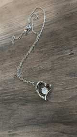 Sterling Silver Cubic Zirconia Heart Pendant Necklace - Image 3