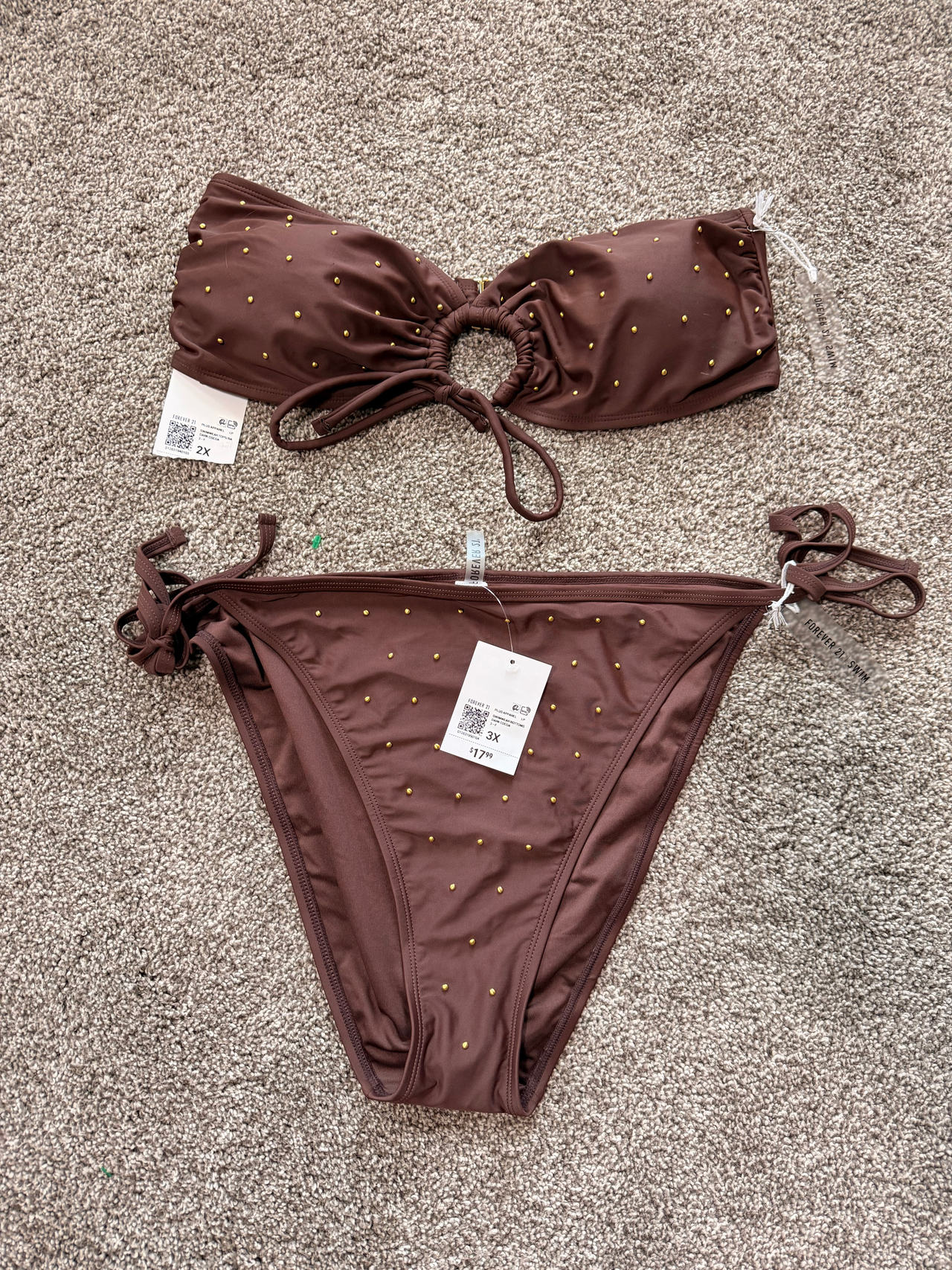 Forever 21 Studded O-Ring Bikini Set