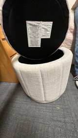 Threshold Round Storage Ottoman with Vertical Stitching - Image 3