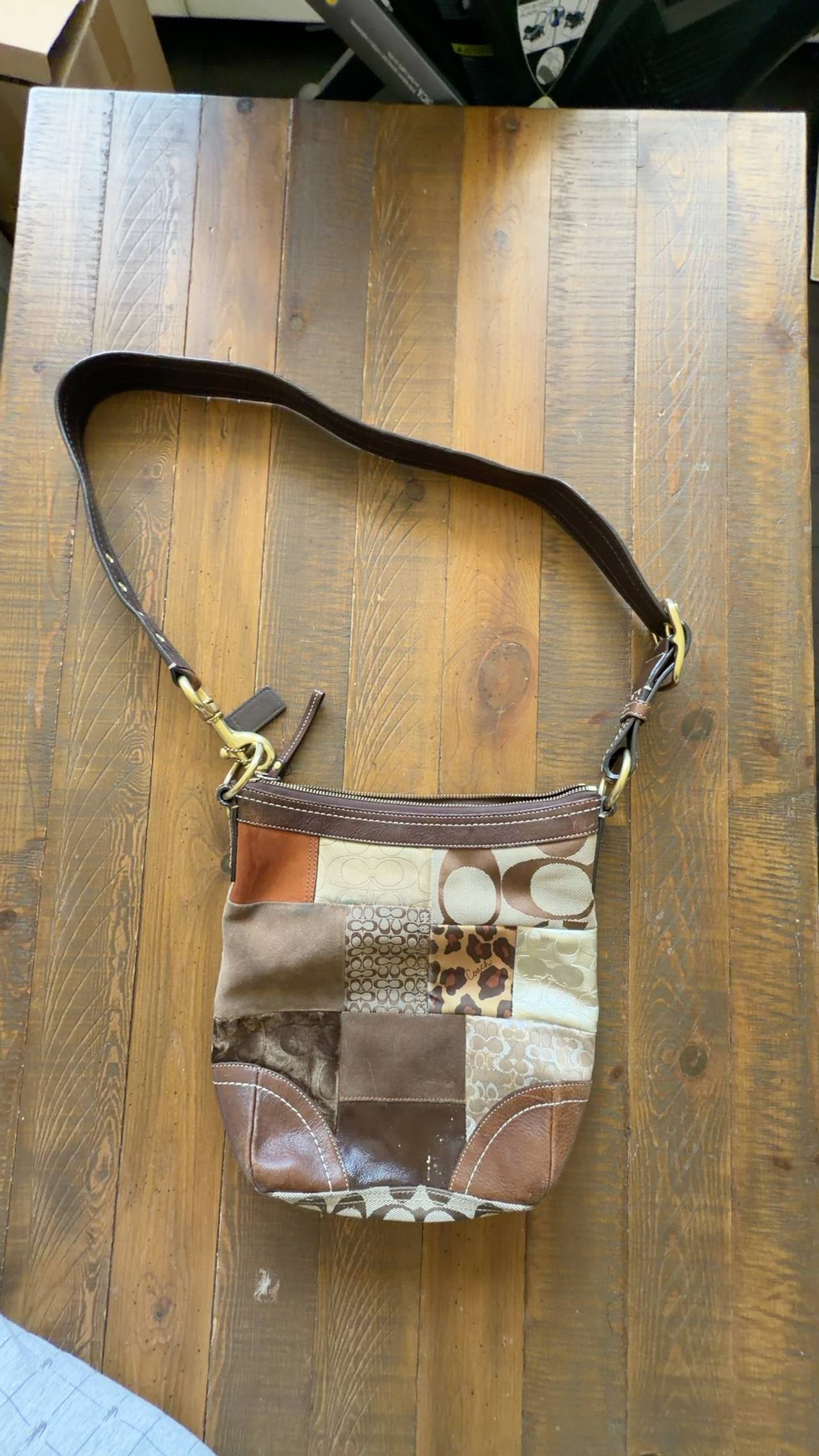 Coach Patchwork Brown Purse