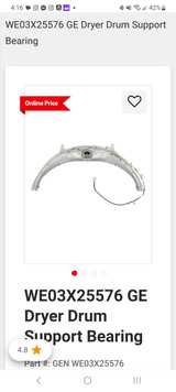 GE WE03X25576 Dryer Drum Support Bearing - Image 2