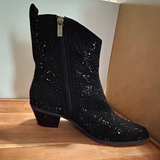 Jessica Simpson Oviedo 2 Black Rhinestone Western Ankle Boots - Image 5