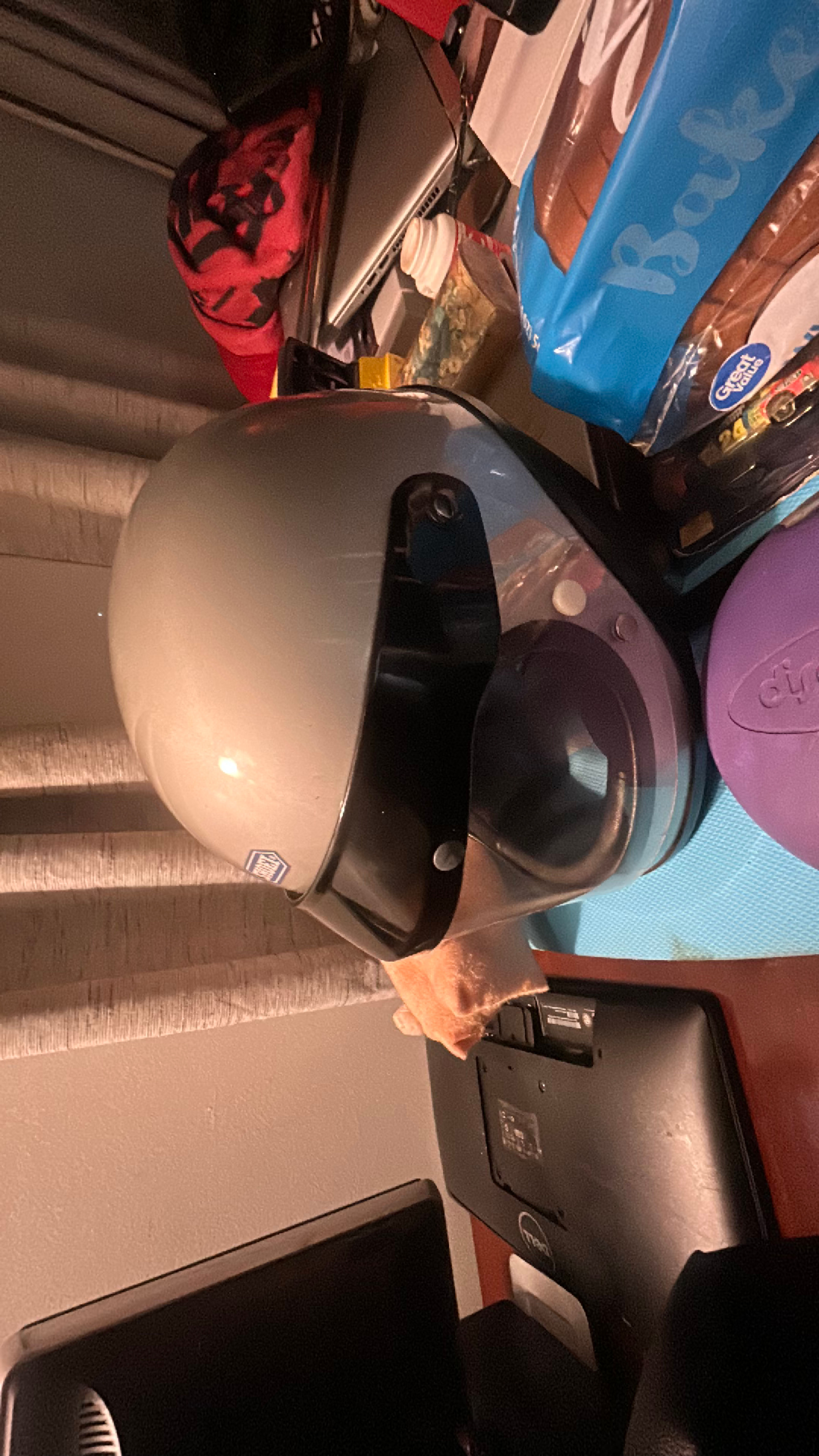 HJC Silver Motorcycle Helmet - Image 2