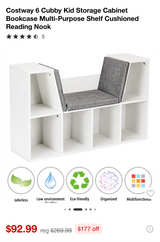 Kids Storage Bench with Cubby Shelves - Image 4