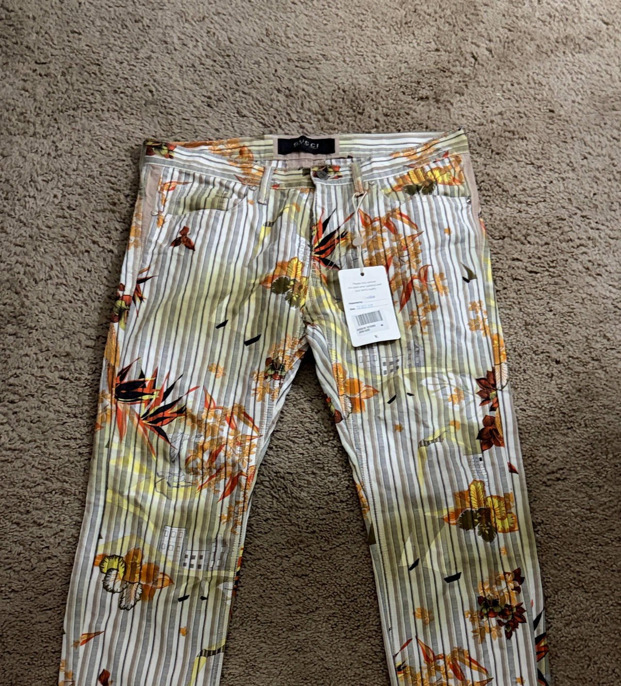 Gucci Floral Stripe Print Pants