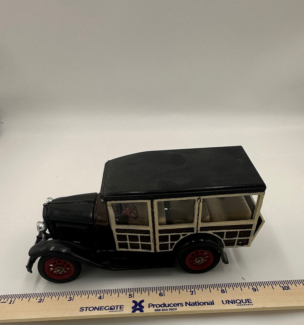 Vintage Cast Iron Woody Wagon Model