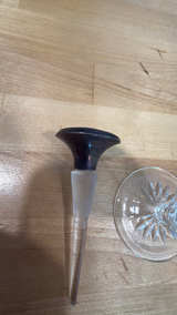 Vintage Cut Glass Perfume Bottle with Metal Stopper - Image 3