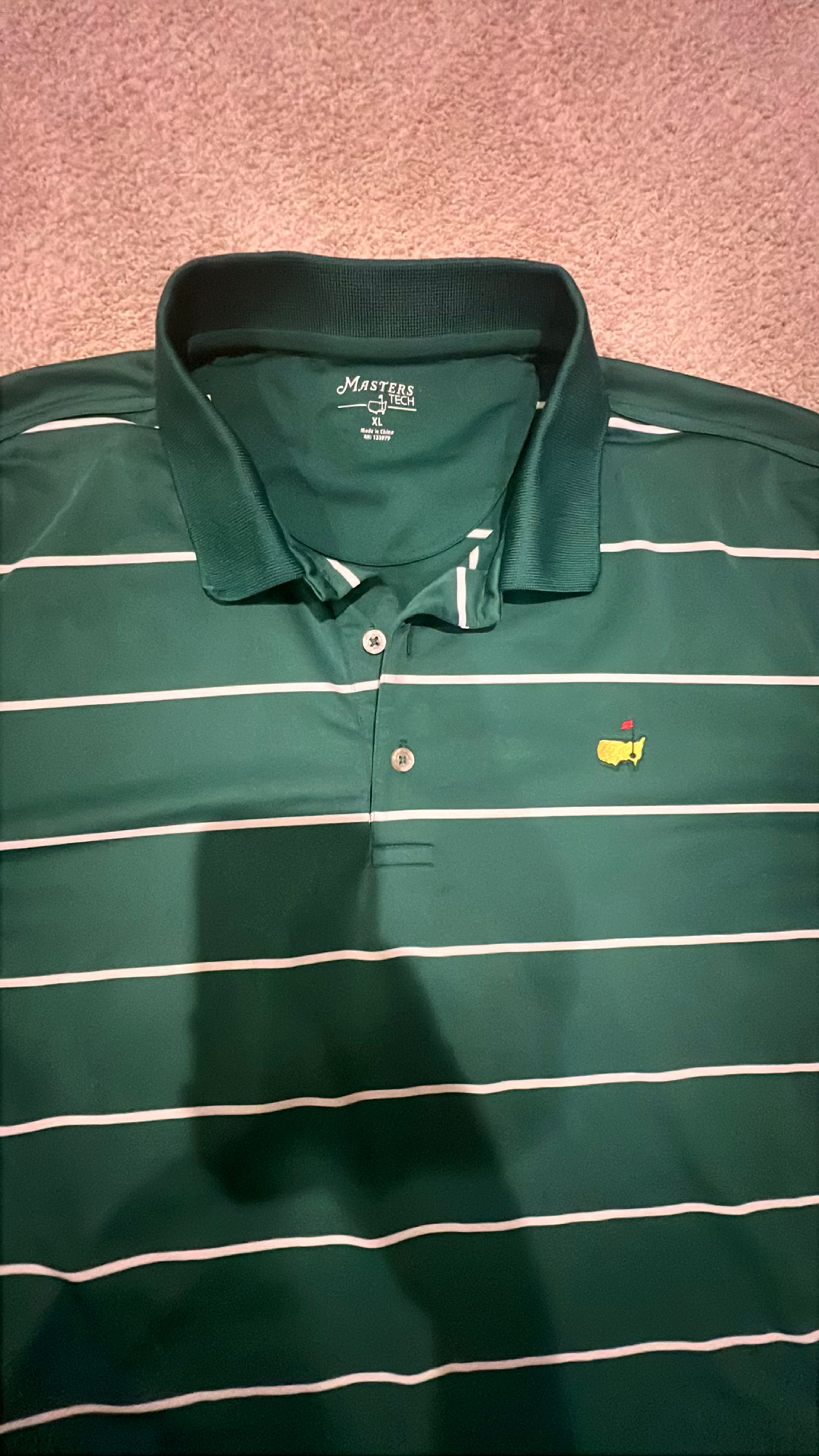 Masters Collection Green Striped Polo Shirt - Image 2
