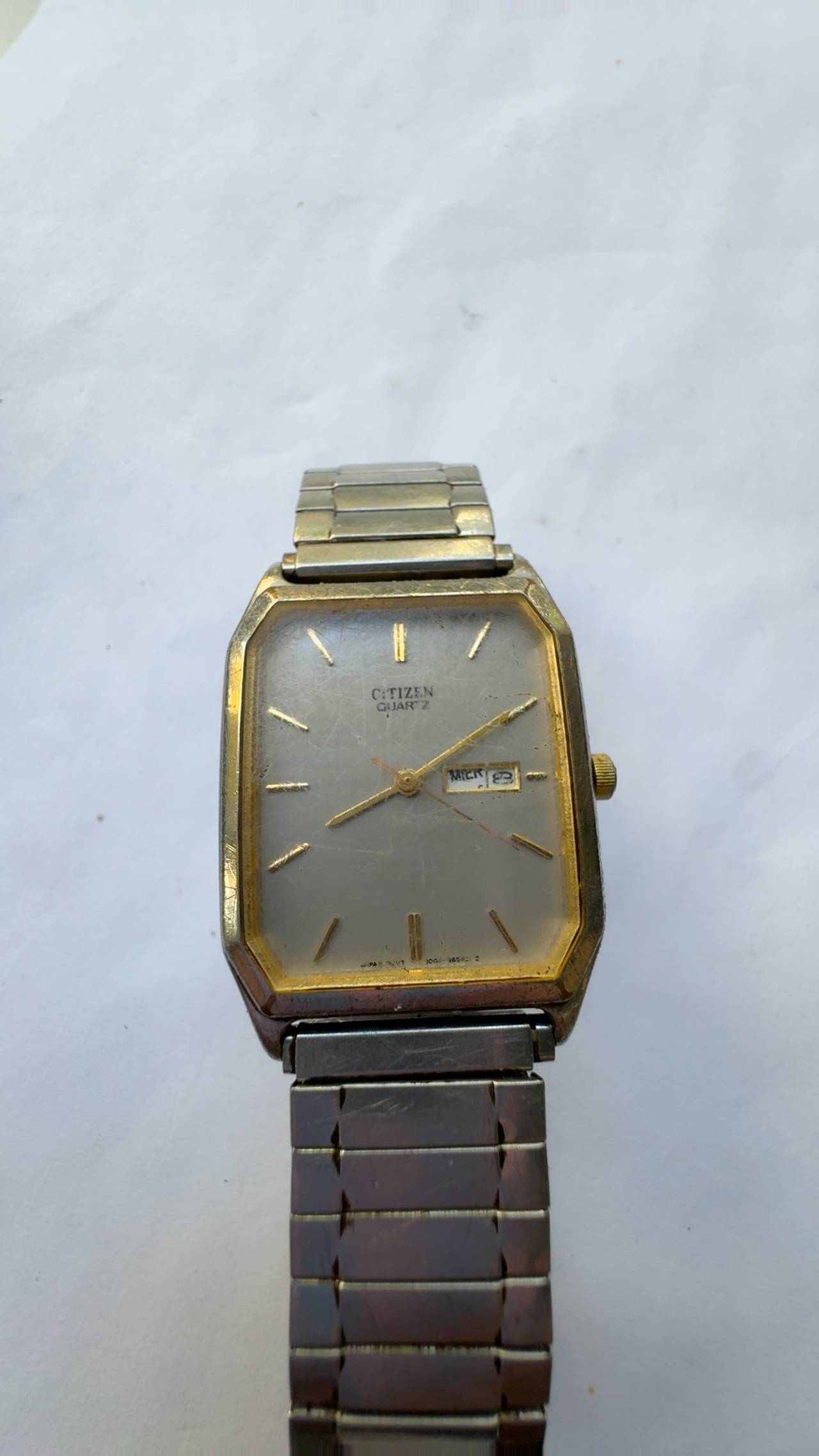 Citizen Vintage Quartz Tank Dress Watch Two-Tone Gold/Silver