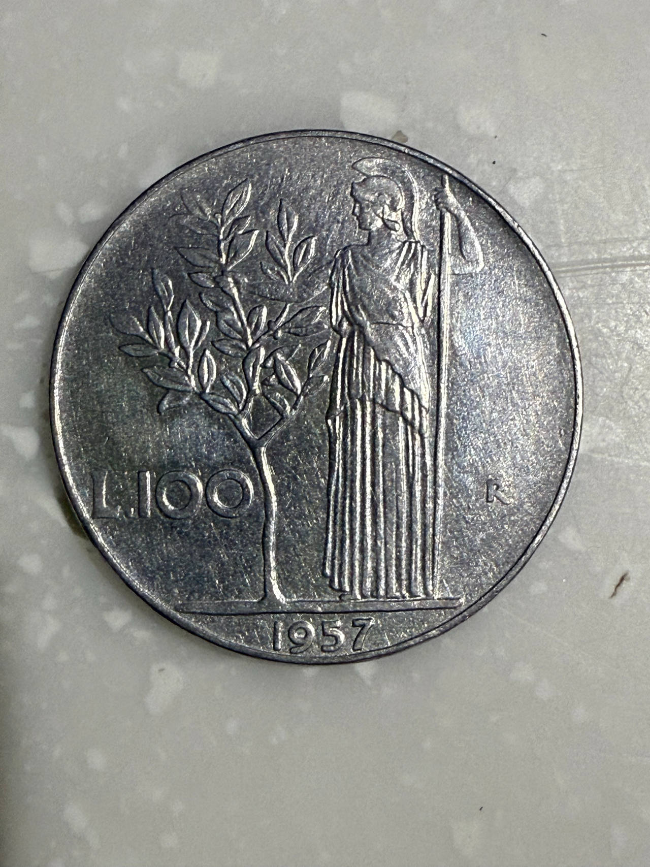 1957 Italy 100 Lire Coin E9