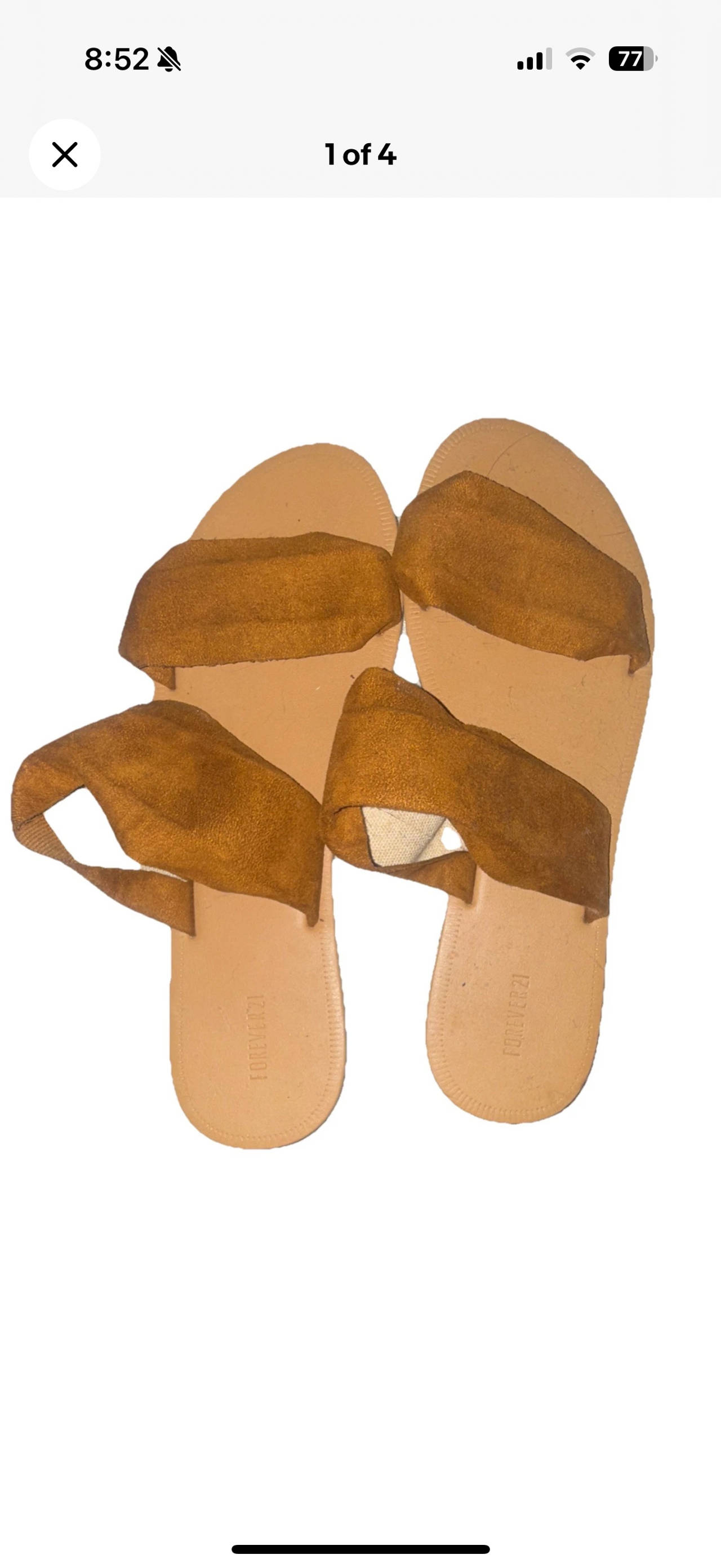 Forever 21 Faux Suede Two-Strap Slide Sandals
