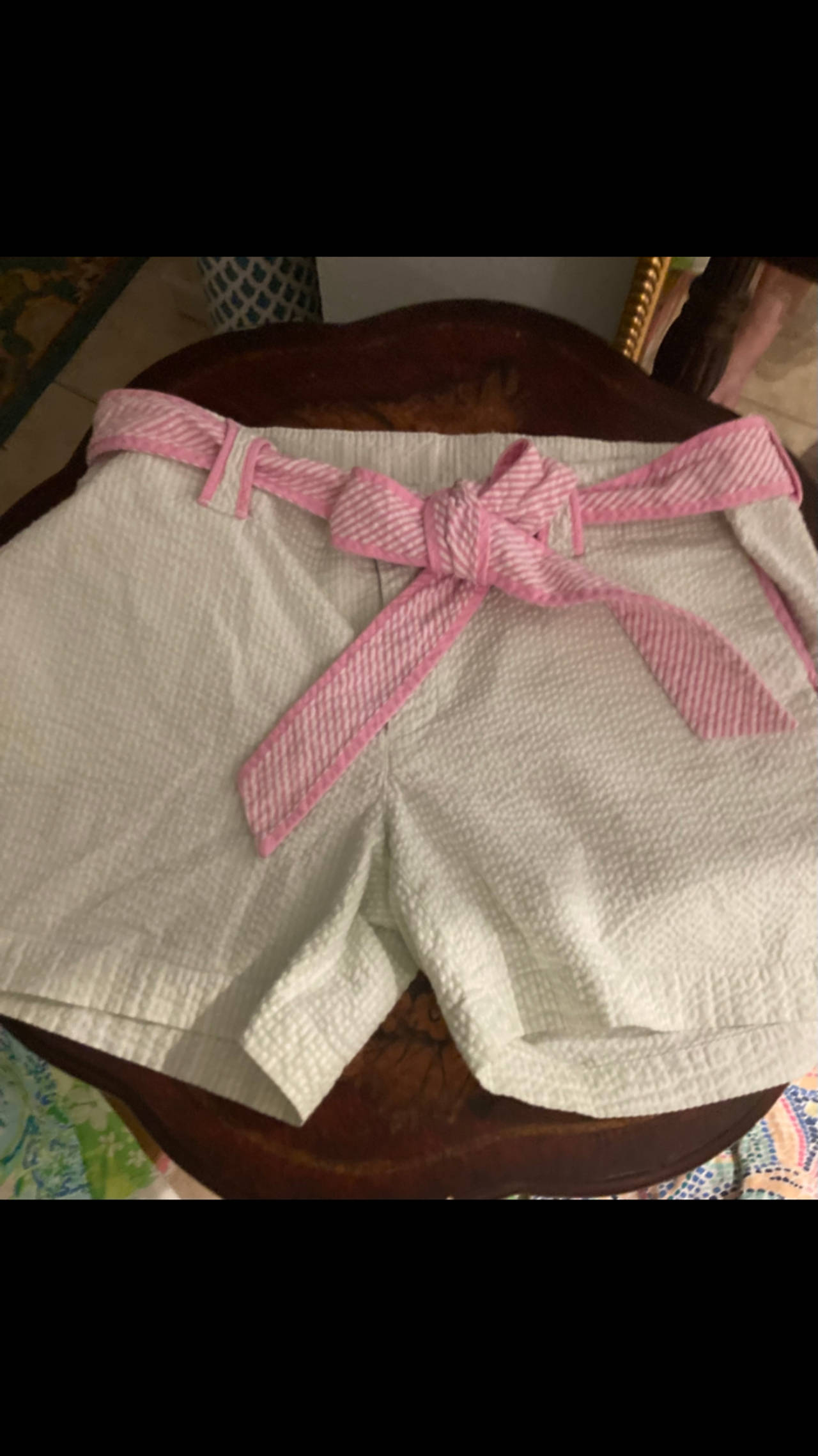 Seersucker Shorts with Belt