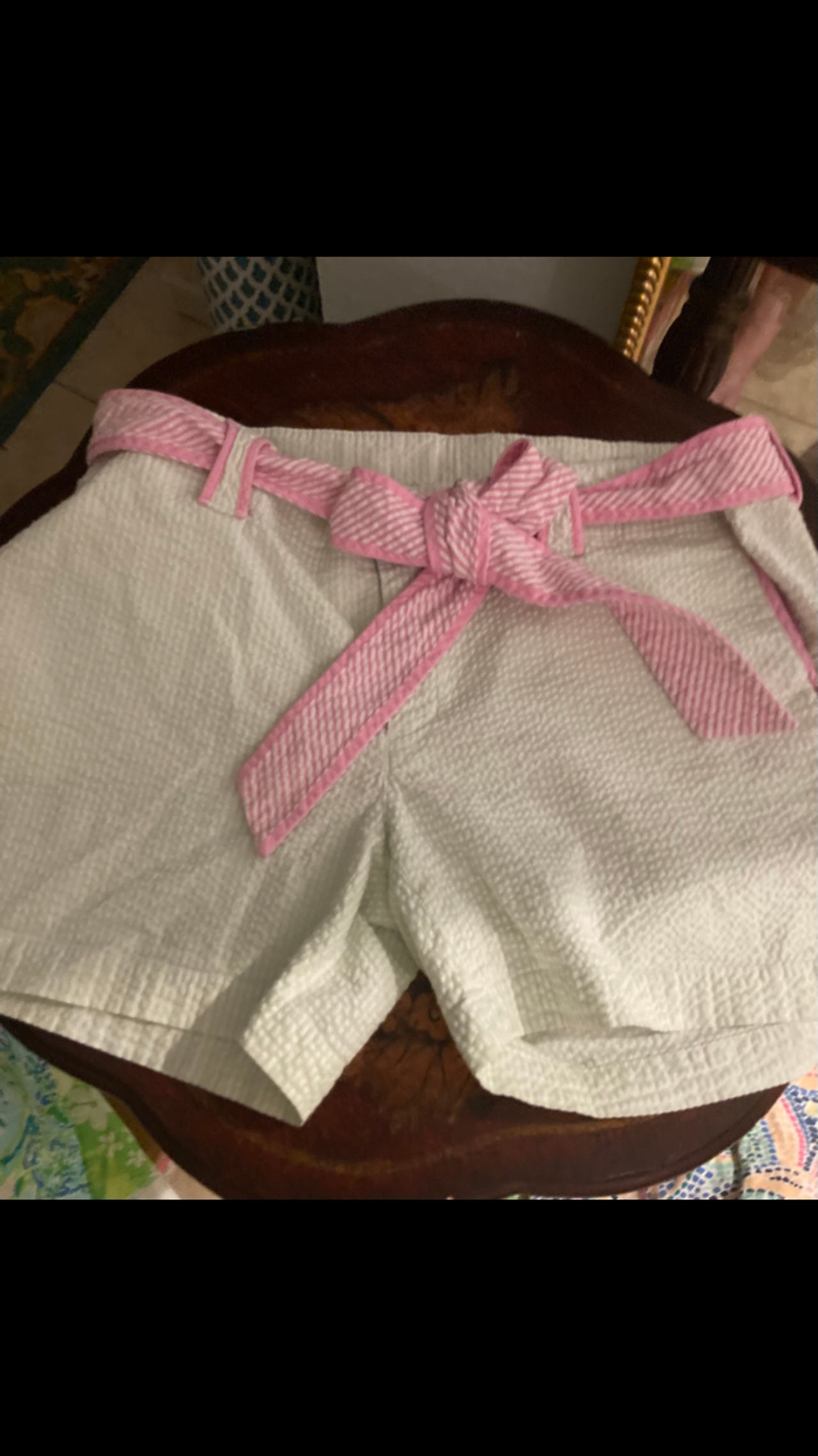 Seersucker Shorts with Belt