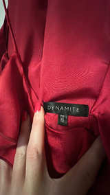 Red Satin Ruffle Dress - Image 5