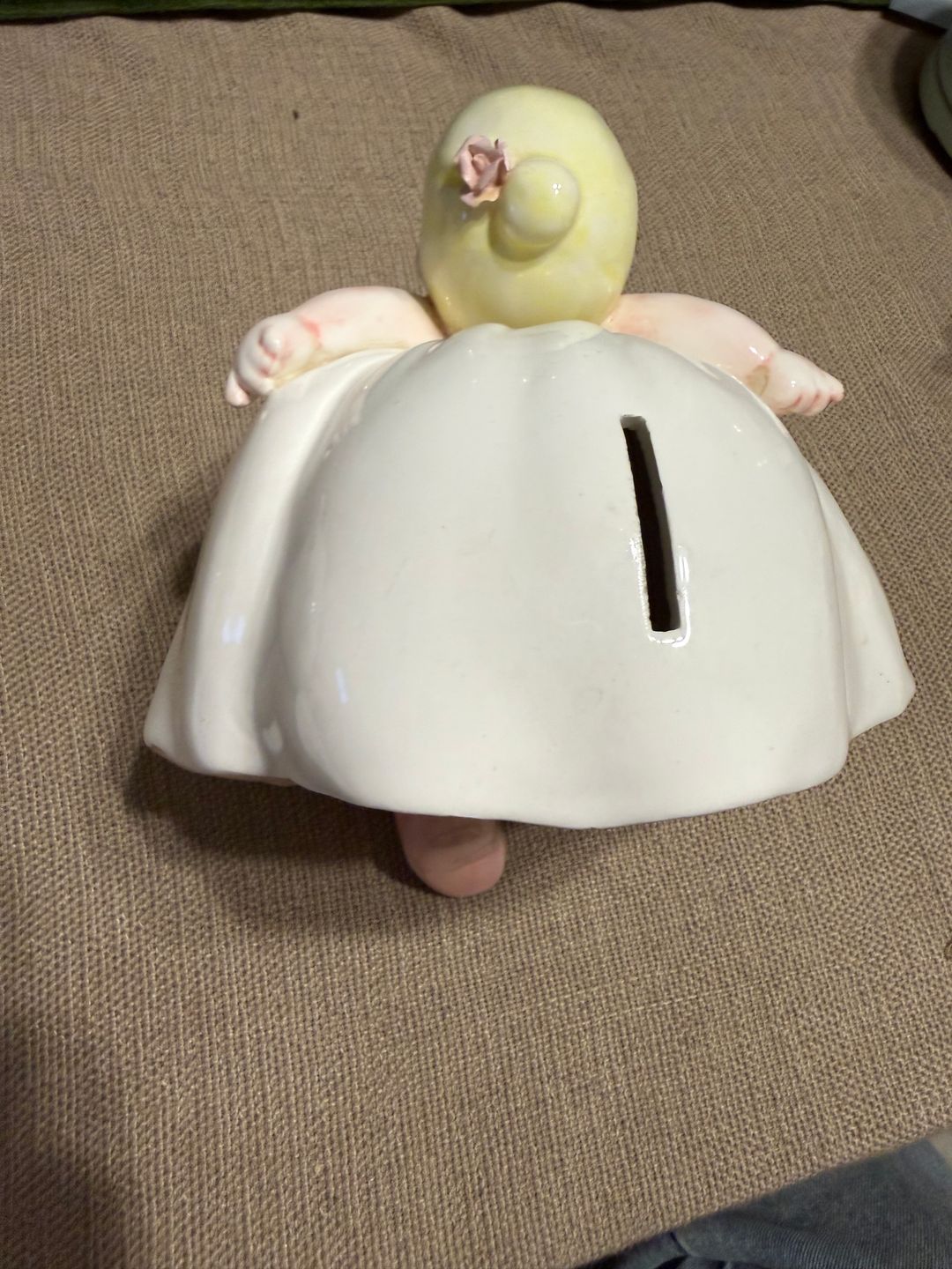 Vintage Ceramic Ballerina Figurine Bank