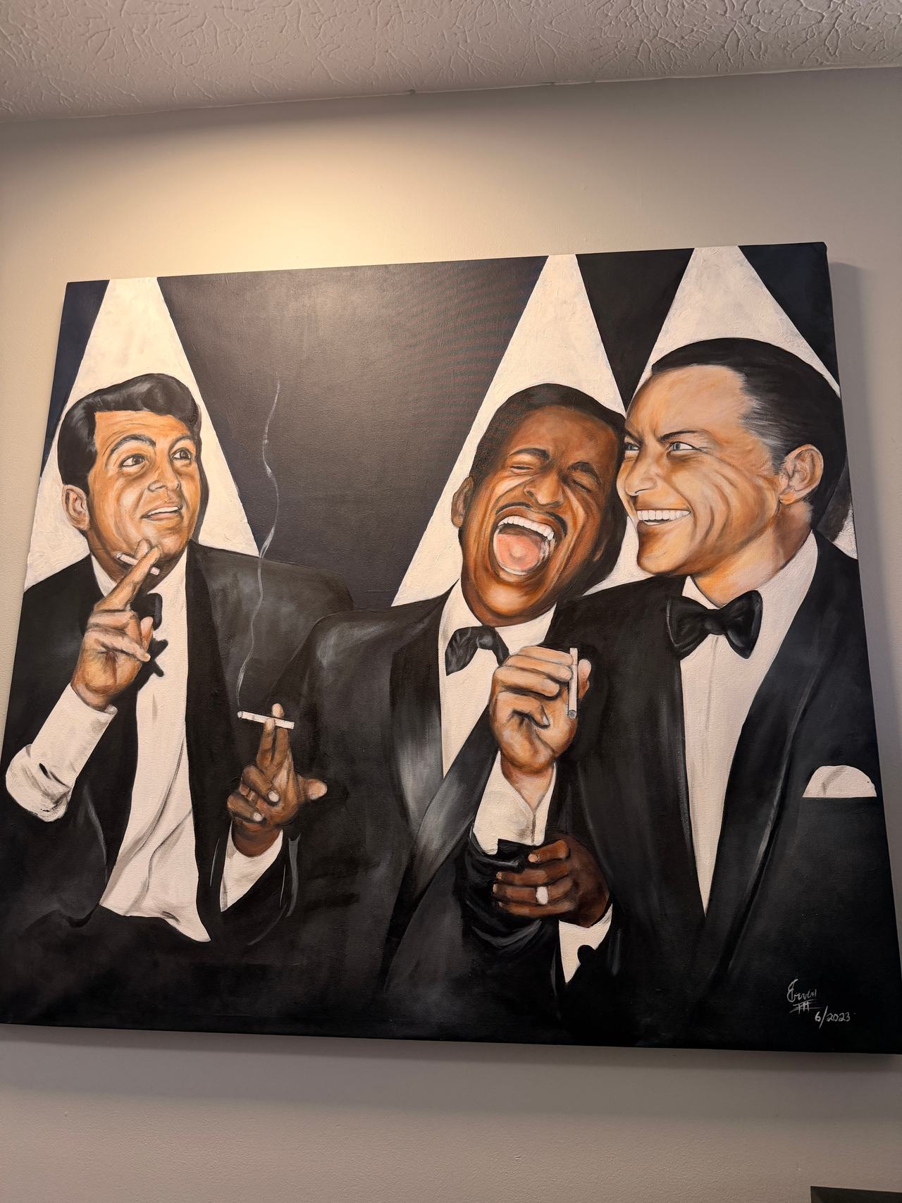 Original Rat Pack Hand-Painted Canvas Art