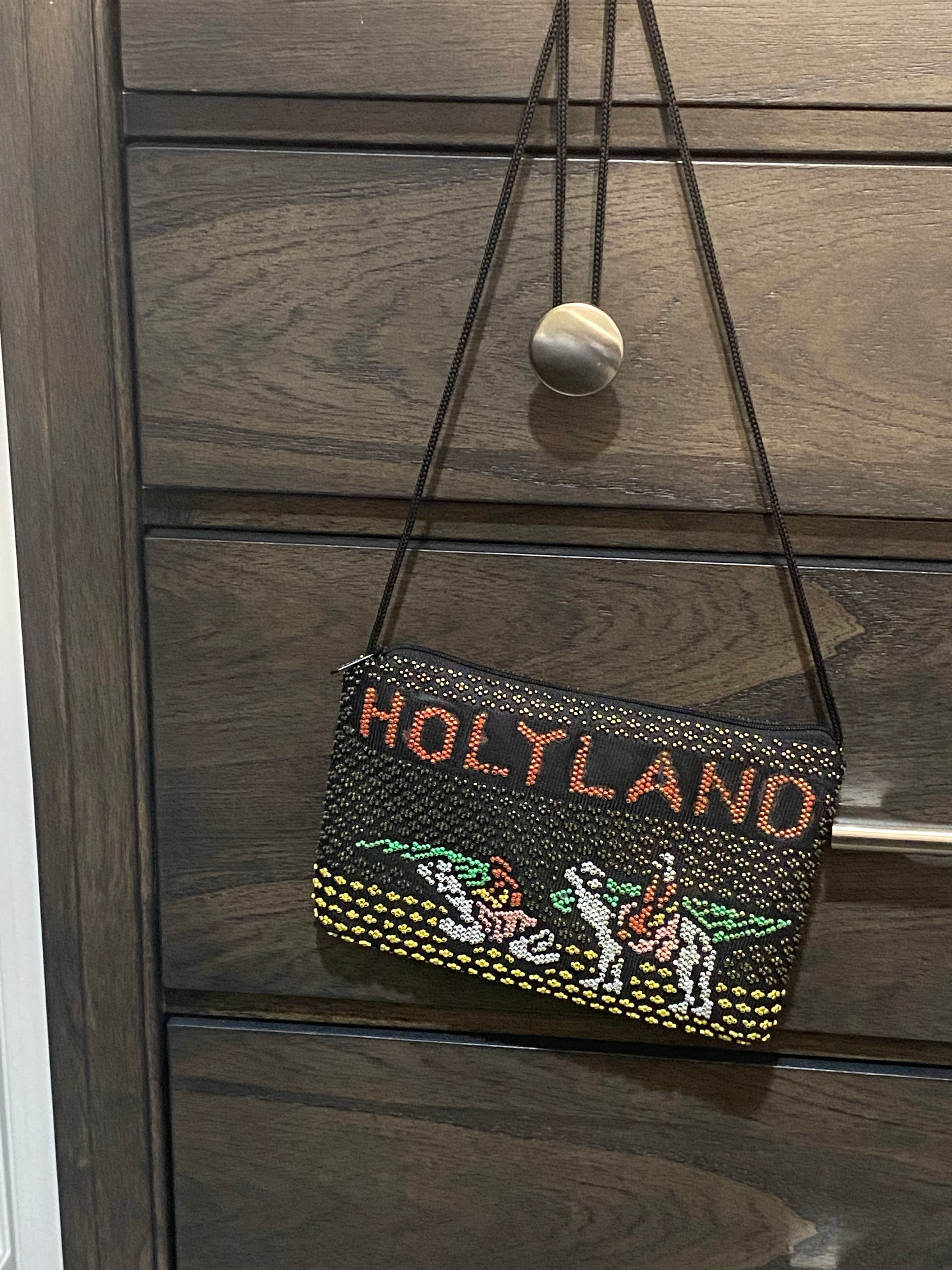 Vintage Beaded Holy Land Souvenir Crossbody Bag