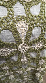 Solitaire Olive & Cream Crochet Blouse - Image 3